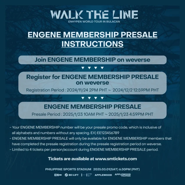ENHYPEN Walk The Line Bulacan Membership Presale