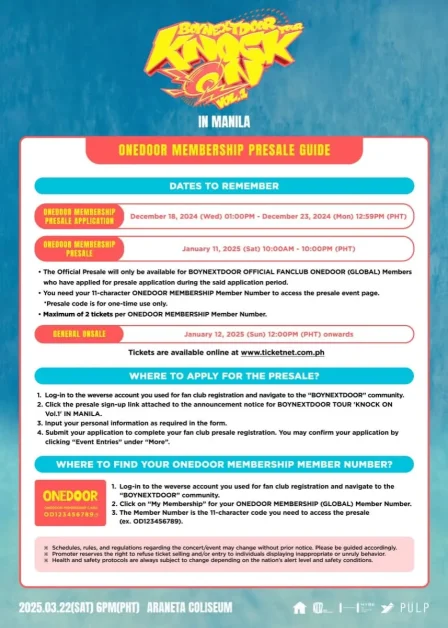 BOYNEXTDOOR KNOCK ON VOL 1 manila concert tickets