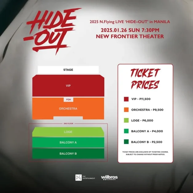 nflying hide out manila concert 2025 seat plan