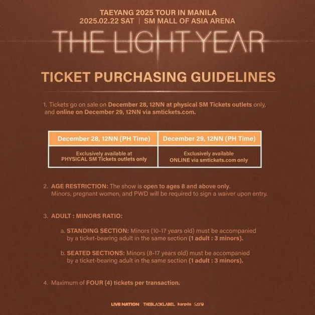 taeyang manila light year concert ticket