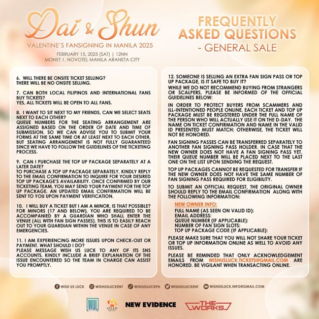 Dai Shun Valentine s Fansigning in Manila 2025 FAQs 02
