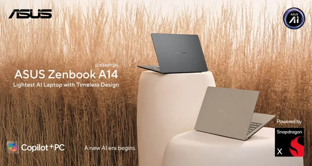 asus zenbook a14 light ai laptop
