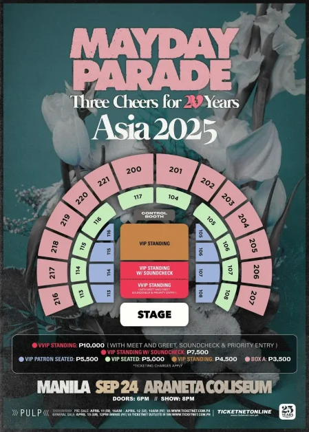mayday parade asia manila concert 2025 seating plan