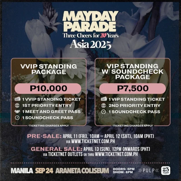 mayday parade asia manila concert 2025 ticket prices