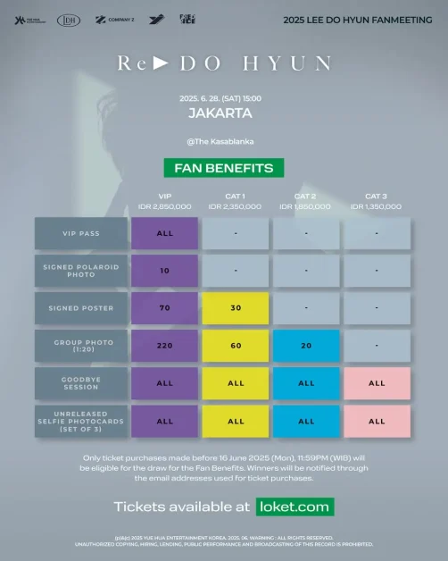 LEE DO HYUN Fanmeeting Jakarta fan benefits
