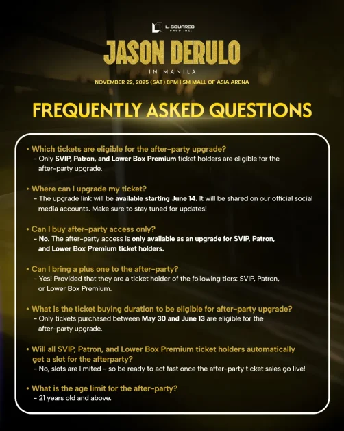 jason derulo manila after party FAQ