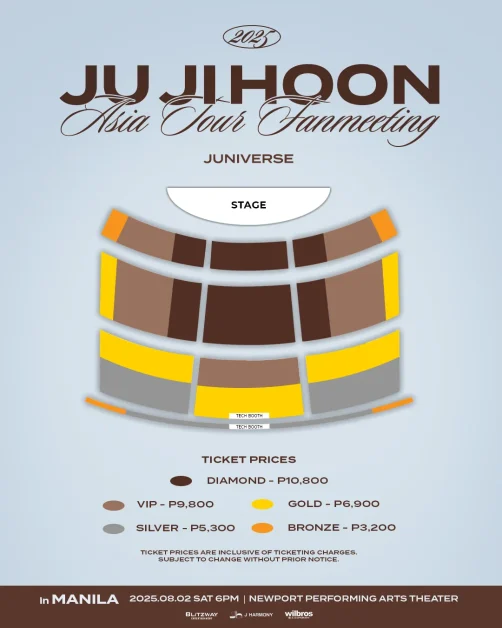 ju ji hoon asia tour fanmeeting manila juniverse ticket prices and seat plan