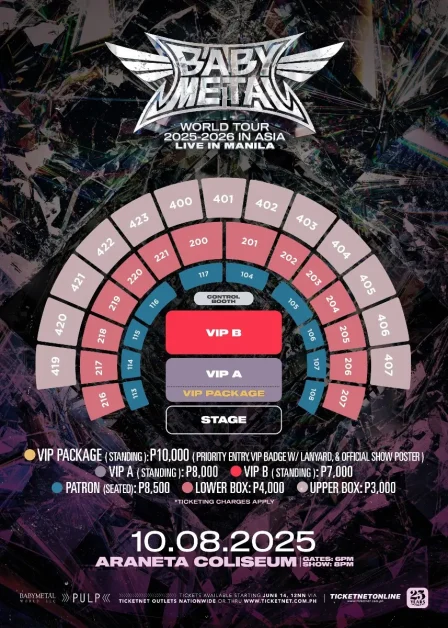babymetal live in manila seat plan