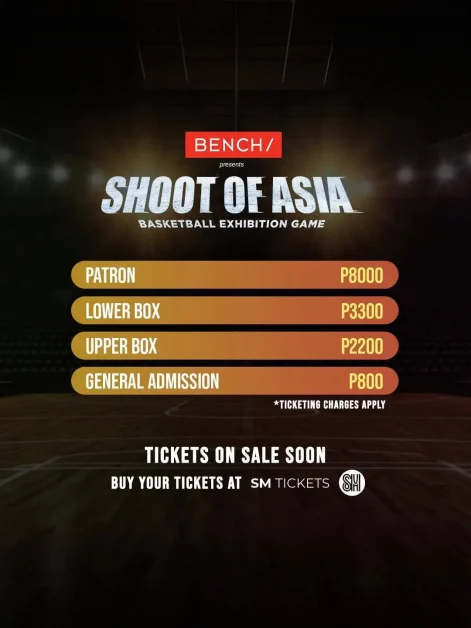 bench shoot of asia ticket prices