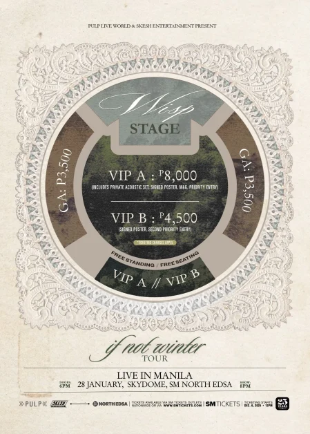 WISP If Not Winter Tour Love in Manila Seat Map and Ticket Prices
