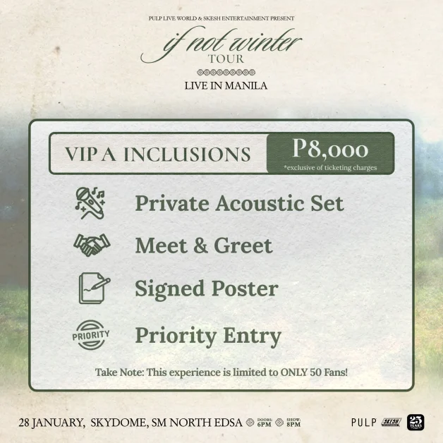 WISP If Not Winter Tour Love in Manila VIP A Perks