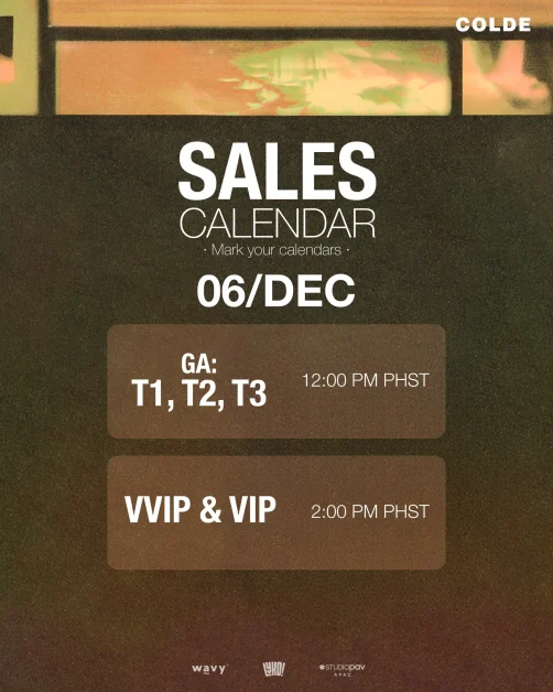 colde blueprint tour in manila sales calendar