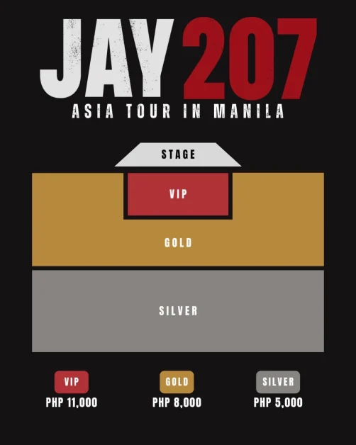 jay 207 tour in manila seat plan and ticket prices