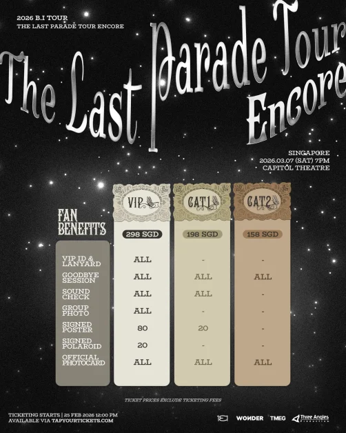 b.i the last parade encore singapore ticket prices and fan benefits