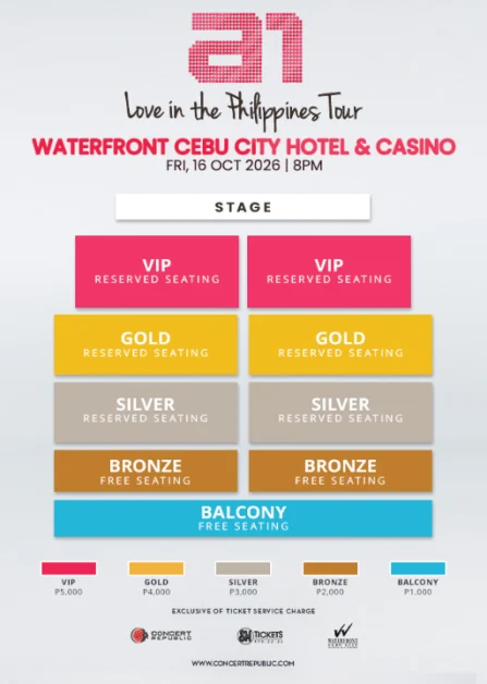 A1 Love in the Philippines Tour Cebu Seat Plan