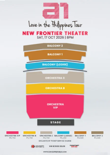 A1 Love in the Philippines Tour Manila Seat Plan