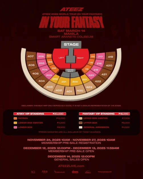 ATEEZ in your fantasy manila concert seat plan