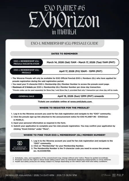 exo exohorizon ticket prices manila 2026 guidelines