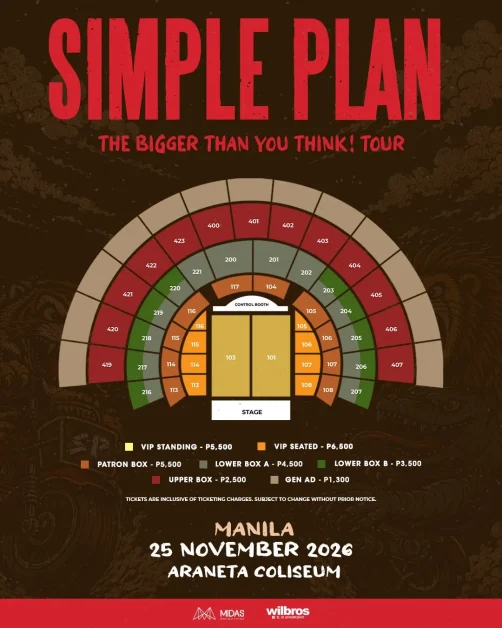 simple plan the bigger than you think tour in manila seat plan