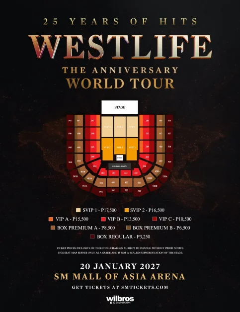 westlife the anniversary tour in manila seat plan