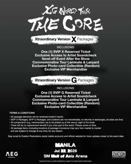 xg the core in manila packages
