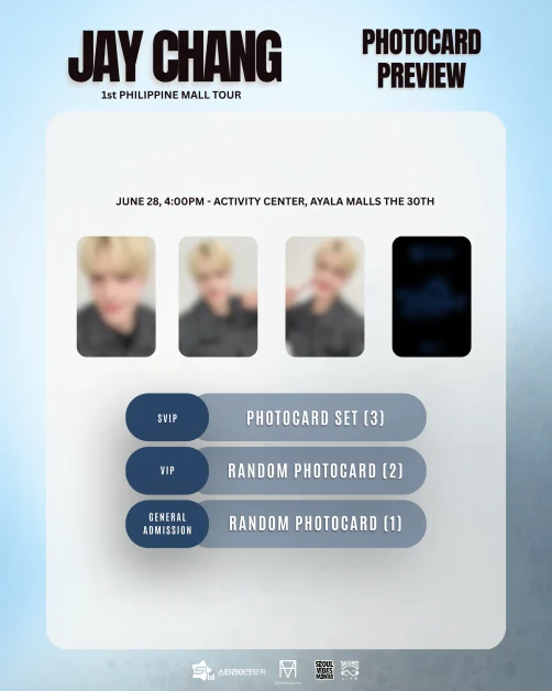 Jay Chang 1st Philippine Tour Ayala Malls the 30th Photocard Preview