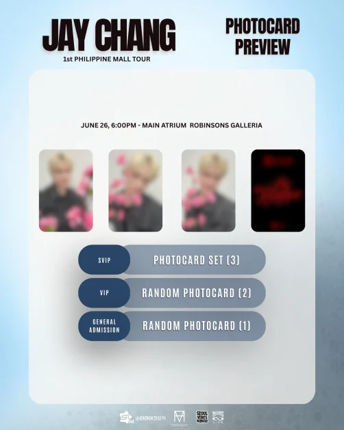 Jay Chang 1st Philippine Tour Robinsons Galleria Photocard Preview