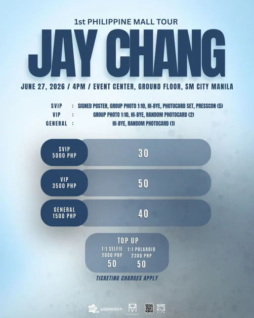 Jay Chang 1st Philippine Tour SM City Manila Perks