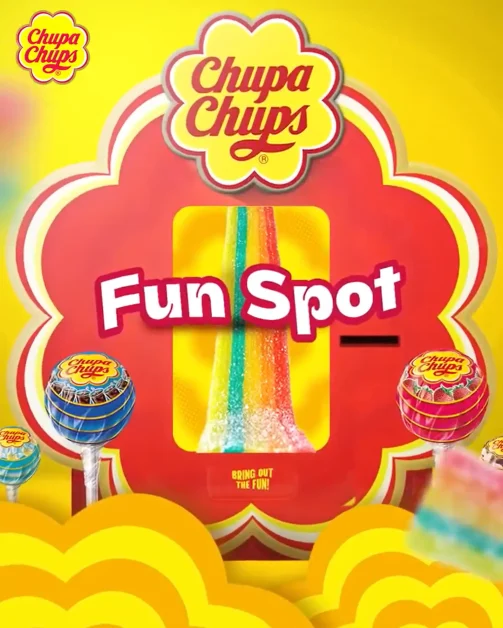 fun spot Chupa Chups colorful lollipops and gummies
