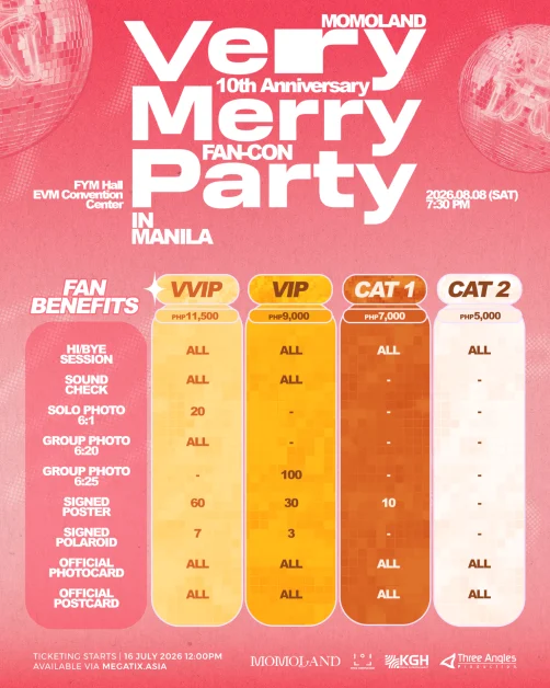 momoland very merry party fan-con in manila ticket prices fan benefits
