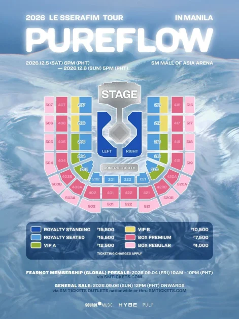 LE SSERAFIM PUREFLOW Tour in Manila 2026 ticket prices seat plan