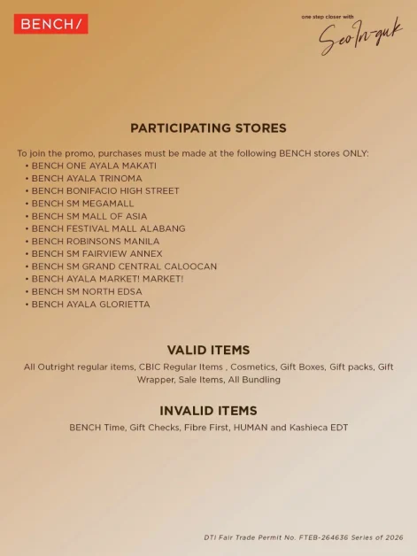 bench one step closer with seo in guk participating stores