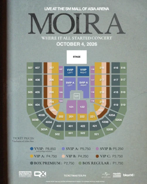 moira where it all started concert seat plan