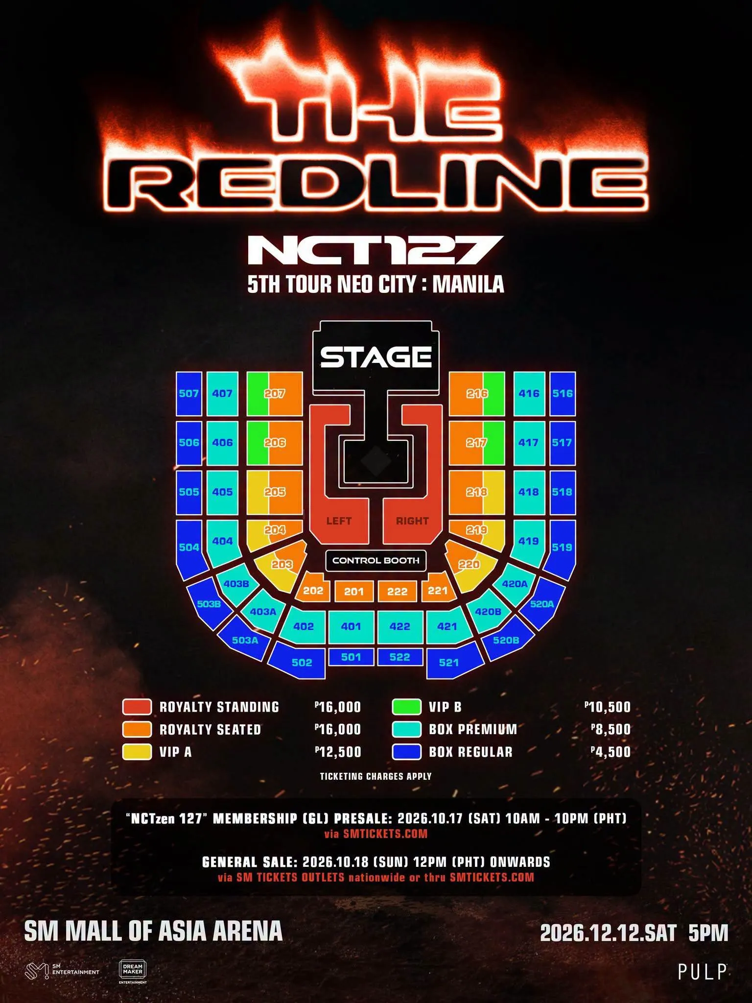 NCT 127 THE REDLINE tour Manila ticket prices