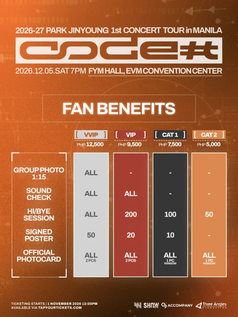 Park Jinyoung Manila concert 2026 fan benefits