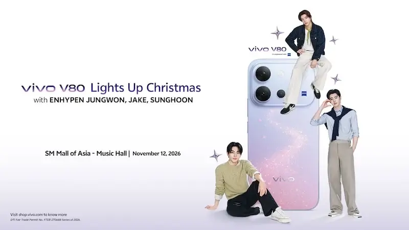 vivo V80 Lights Up Christmas with ENHYPEN JUNGWON, JAKE, and SUNGHOON